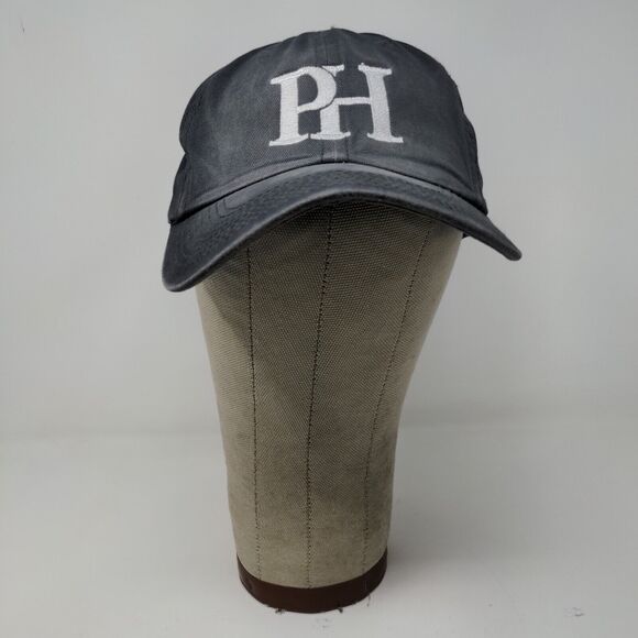 Port Authority Mens Strapback Hat Gray Adjustable Embroidered PH Logo - Picture 2 of 10
